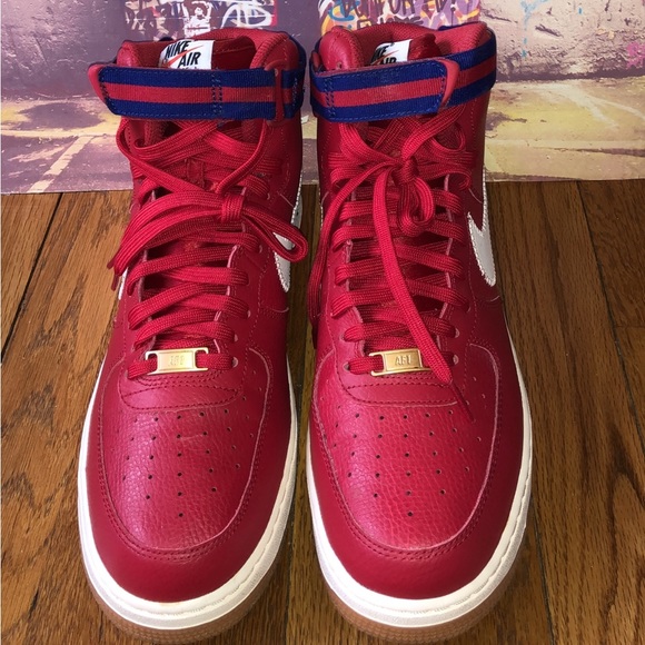 Nike Mens Air Force 1 07 High ‘Gym Red/White/Blue’ - Picture 3 of 4